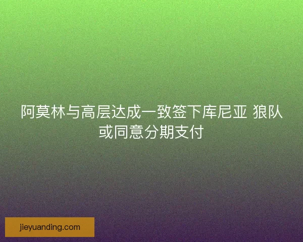 阿莫林与高层达成一致签下库尼亚 狼队或同意分期支付