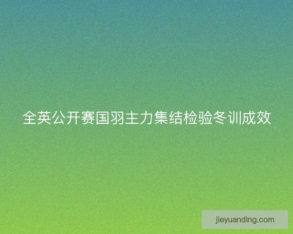 全英公开赛国羽主力集结检验冬训成效
